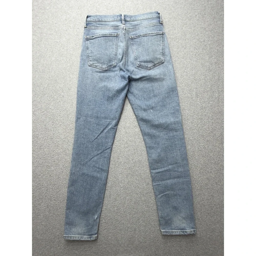 AGOLDE Nico Jeans Womens 25x28 Blue Mid‎ Rise Skinny Distressed Button Fly